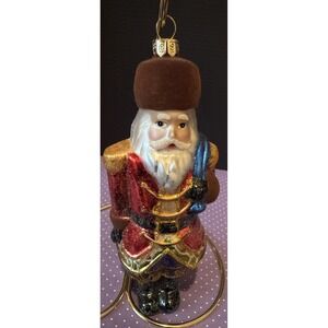 Summit Glass Nutcracker Santa Hand Painted Holiday Christmas Ornament‎